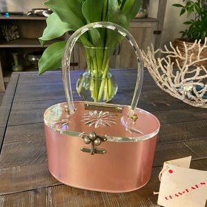 Vintage Charles Kahn Lucite Purse- RARE PINK